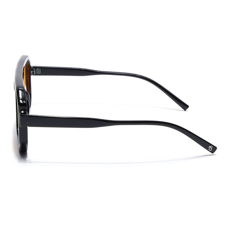 Eyejack Black Hexagonal Sunglasses for Men & Women (ZN3903CL2164)