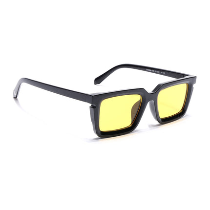 Eyejack Matt Black Rectangle Sunglasses for Men & Women (ZN3908CL2167)