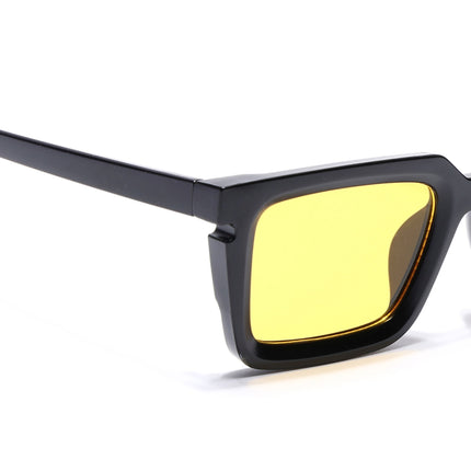 Eyejack Matt Black Rectangle Sunglasses for Men & Women (ZN3908CL2167)
