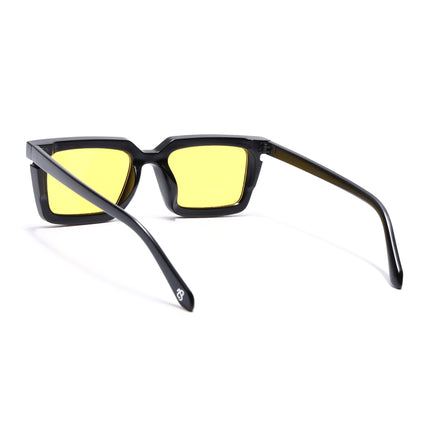 Eyejack Matt Black Rectangle Sunglasses for Men & Women (ZN3908CL2167)