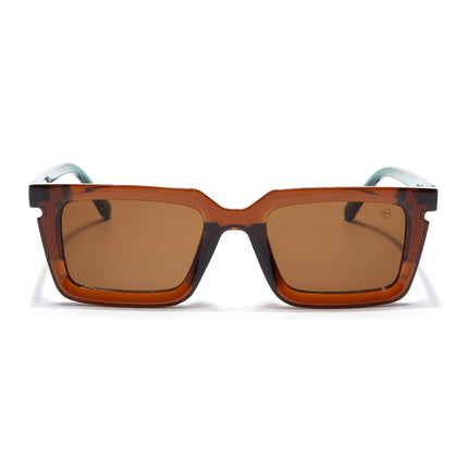 Eyejack Brown Rectangle Sunglasses for Men & Women (ZN3908CL2168)