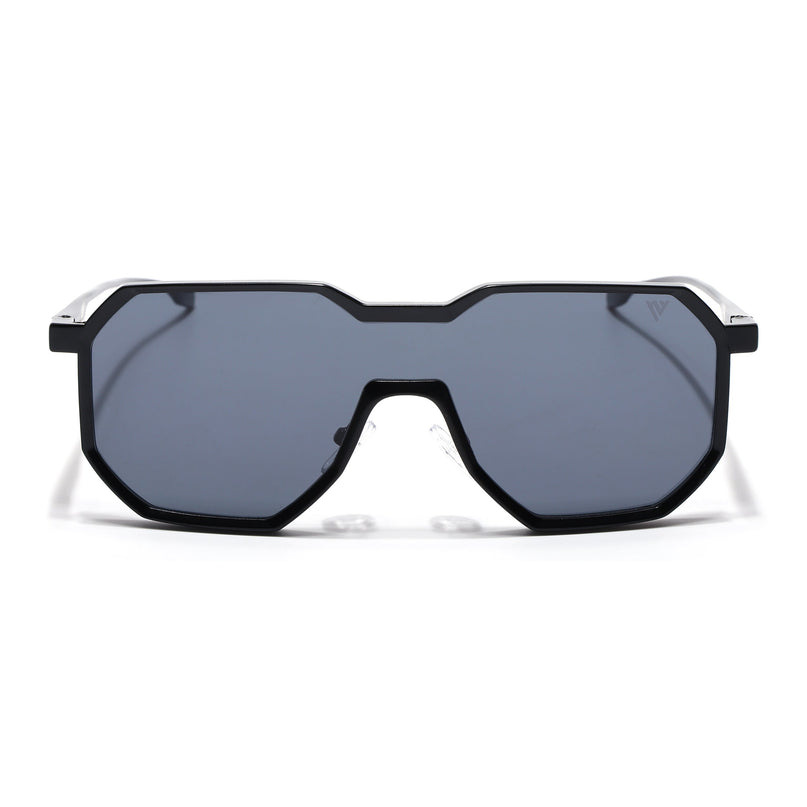 Voyage Wayfarer Sunglasses for Men & Women (Black Lens | Black Frame - MG7395)