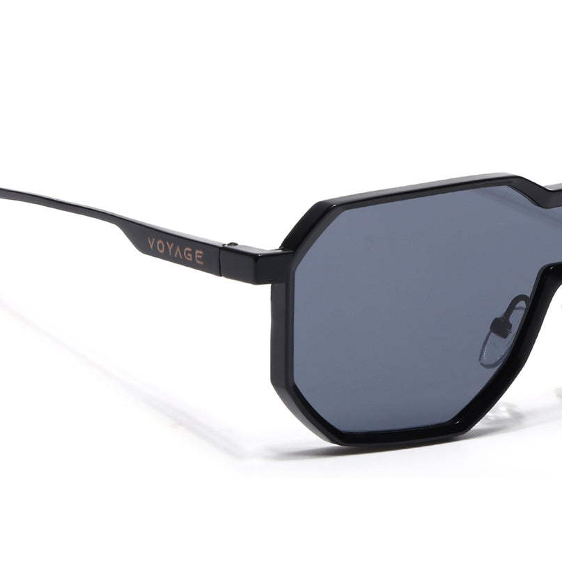 Voyage Wayfarer Sunglasses for Men & Women (Black Lens | Black Frame - MG7395)