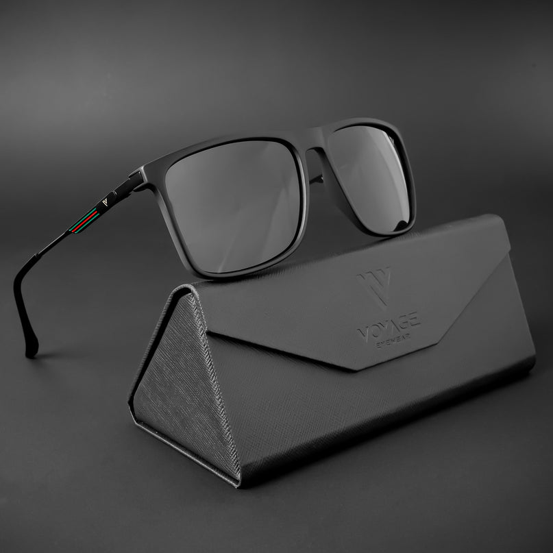 Wayfarer Polarized Sunglasses (Black Lens | Matt Black Frame - PMG5049)