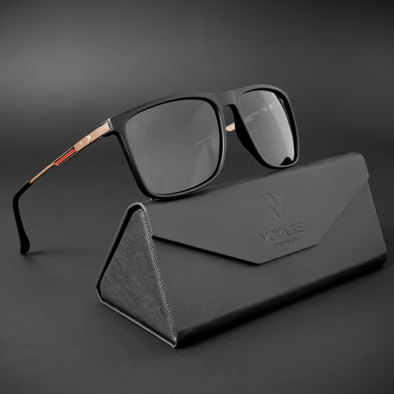 Wayfarer Polarized Sunglasses (Black Lens | Matt Black Frame - PMG5050)