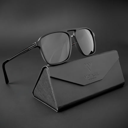 Nexus | Wayfarer Polarized Sunglasses (Black Lens | Matt Black Frame - PMG5053)