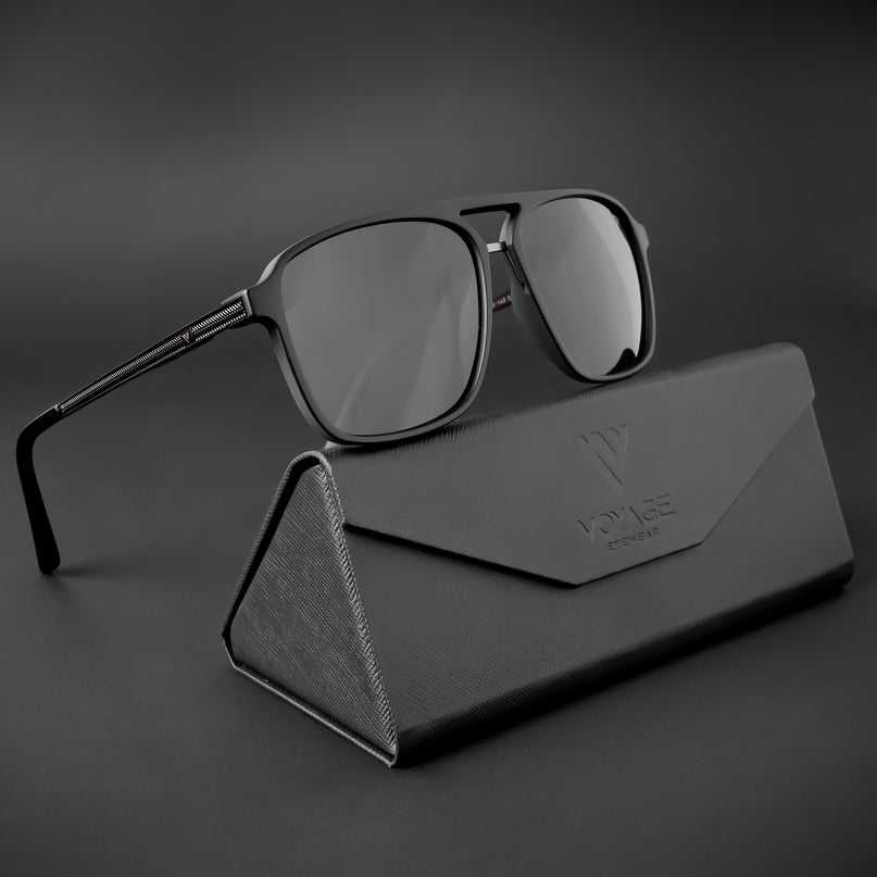 Nexus | Wayfarer Polarized Sunglasses (Black Lens | Matt Black Frame - PMG5053)