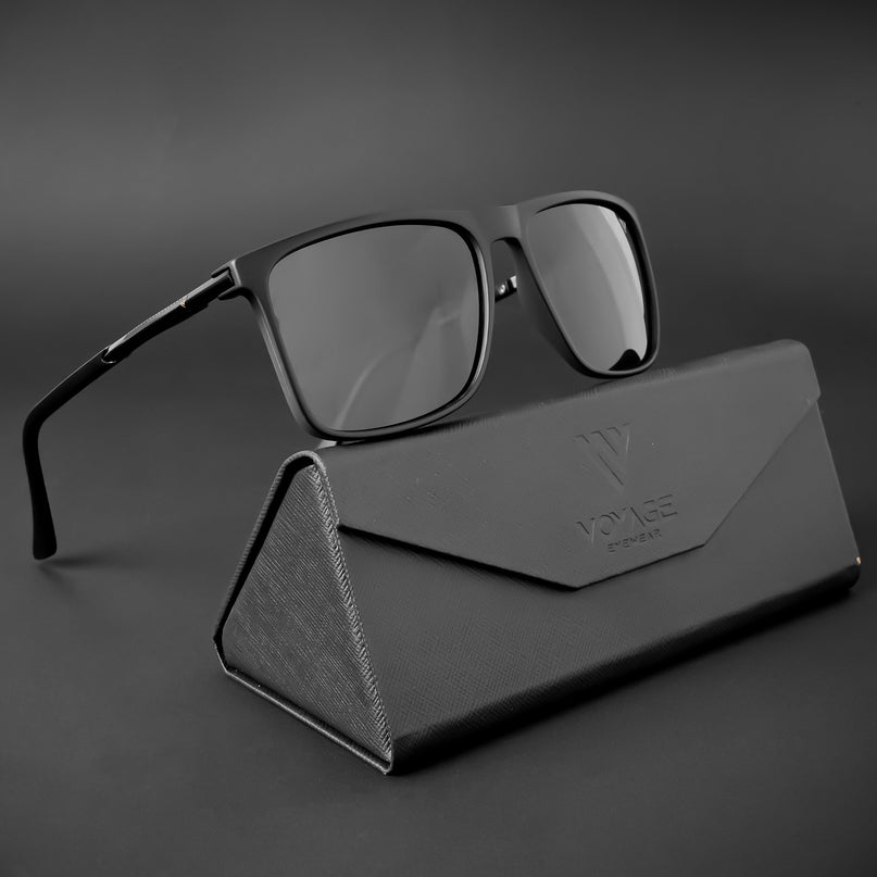 Wayfarer Polarized Sunglasses (Black Lens | Matt Black Frame - PMG5045)