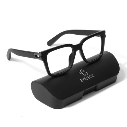 Eyejack Sonic Matt Black Square Eyeglasses for Men & Women (82102CL584-C2)