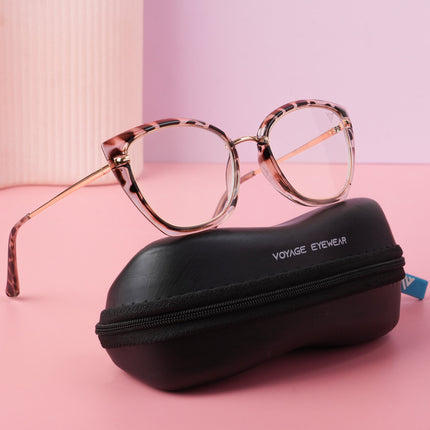 Voyage Glam Demi Brown & Golden Cateye Eyeglasses for Women - MG5227-C5