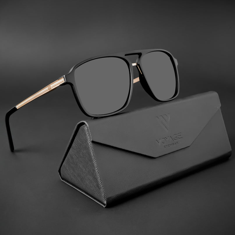 Nexus | Wayfarer Polarized Sunglasses (Black Lens | Matt Black Frame - PMG5054)