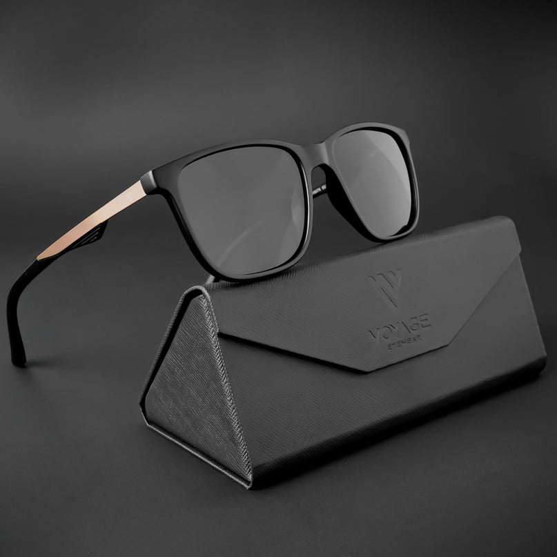 Wayfarer Polarized Sunglasses (Black Lens | Matt Black Frame - PMG5058)