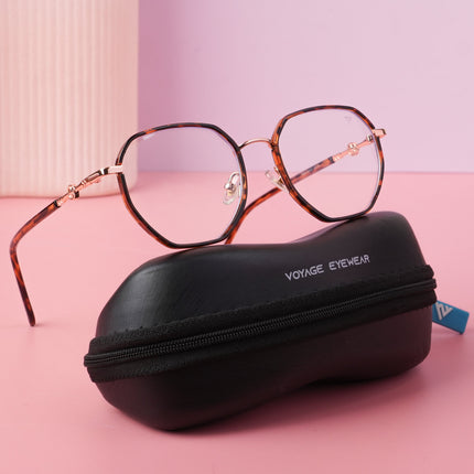 Voyage Glam Demi Brown Geometric Eyeglasses for Men & Women - MG5100-C3