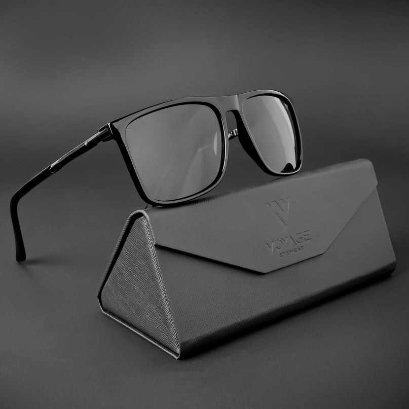 Wayfarer Polarized Sunglasses (Black Lens | Shine Black Frame - PMG5044)