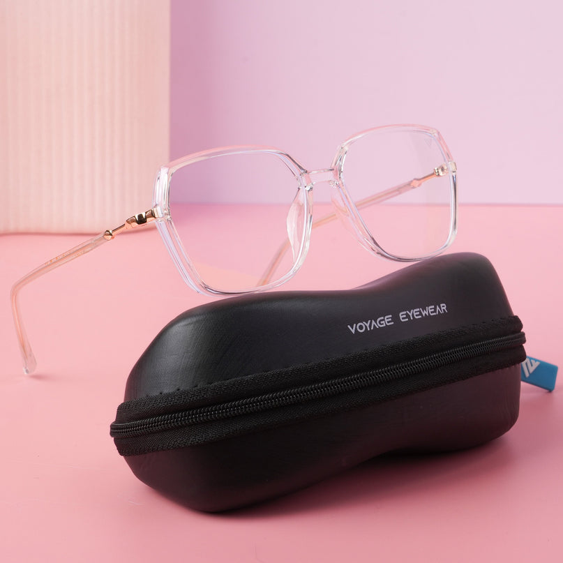 Voyage Glam Transparent Square Eyeglasses for Men & Women - MG4685-C5