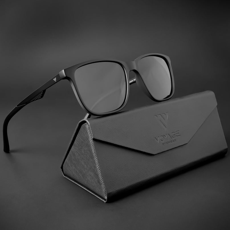 Wayfarer Polarized Sunglasses (Black Lens | Matt Black Frame - PMG5057)