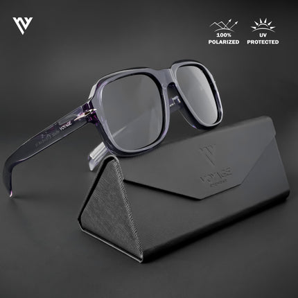 Wayfarer Polarized Sunglasses (Black Lens | Purple Frame - PMG4990)