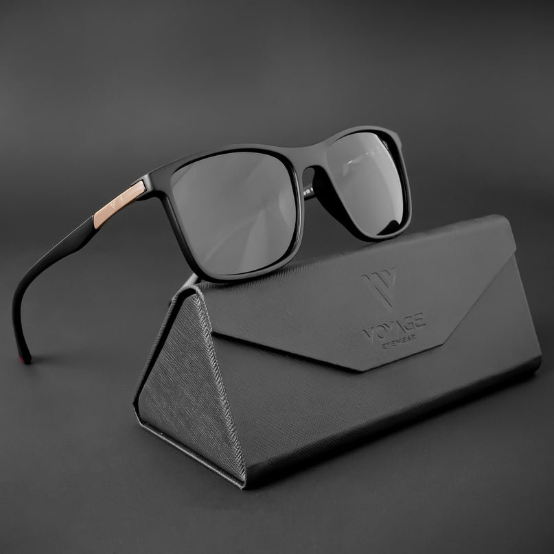Wayfarer Polarized Sunglasses (Black Lens | Matt Black Frame - PMG5042)