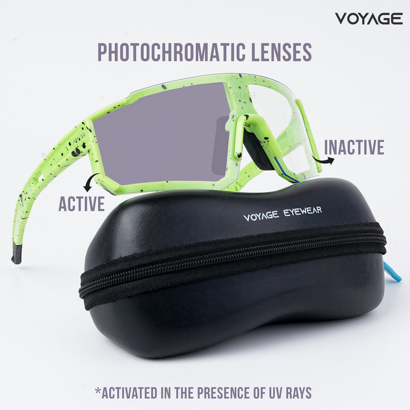 Voayge Drift Photochromic Green Eyeglasses for Men & Women - MG5604-C4