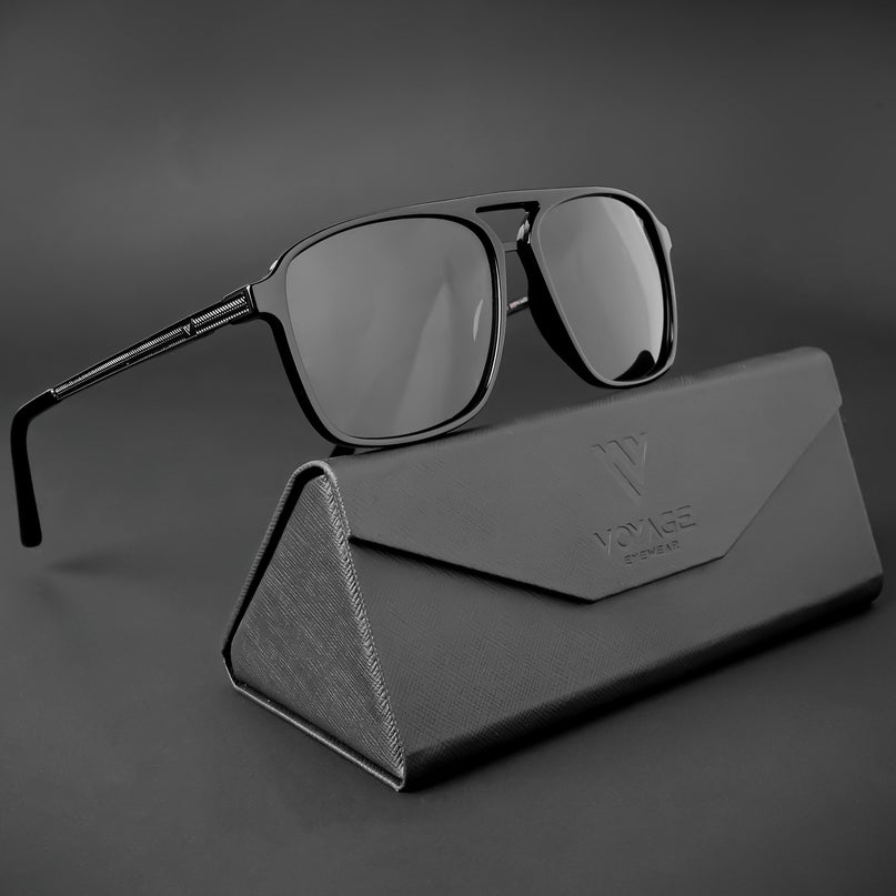 Nexus | Wayfarer Polarized Sunglasses (Black Lens | Shine Black Frame - PMG5052)