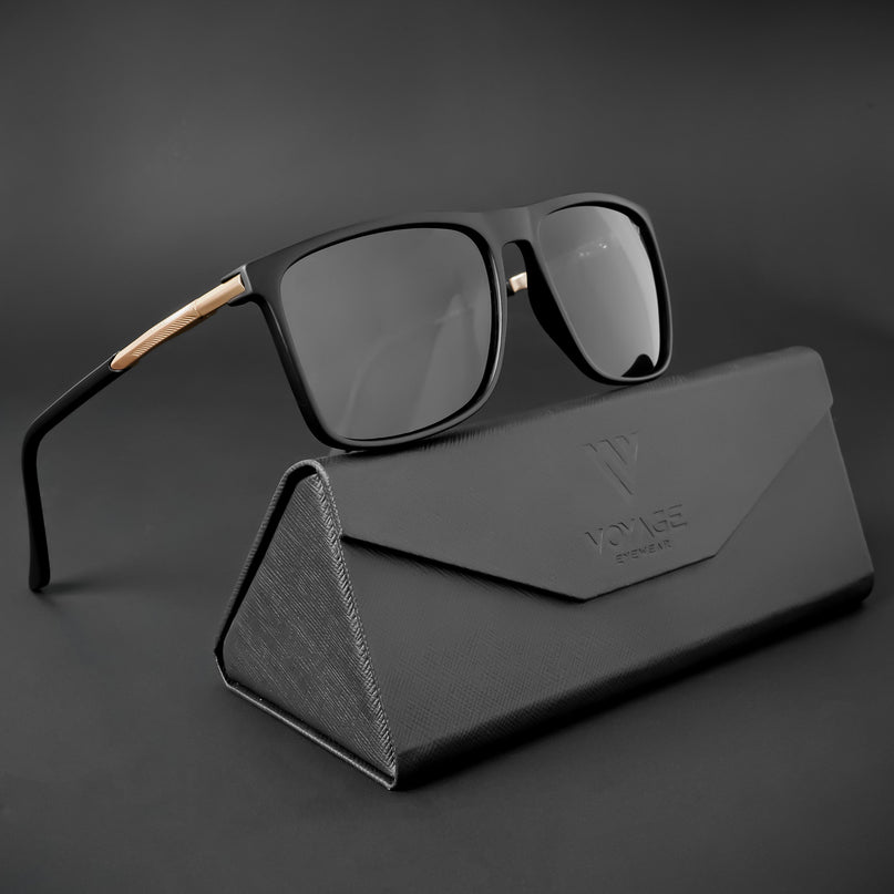 Wayfarer Polarized Sunglasses (Black Lens | Matt Black Frame - PMG5046)