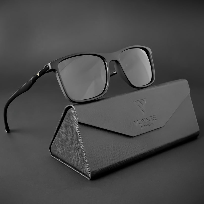 Wayfarer Polarized Sunglasses (Black Lens | Matt Black Frame - PMG5041)
