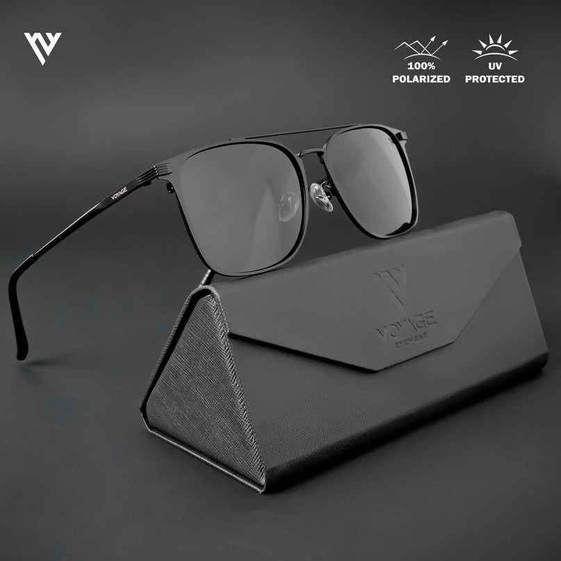 The Fiero | Wayfarer Polarized Sunglasses (Black Lens | Black Frame - PMG4981)