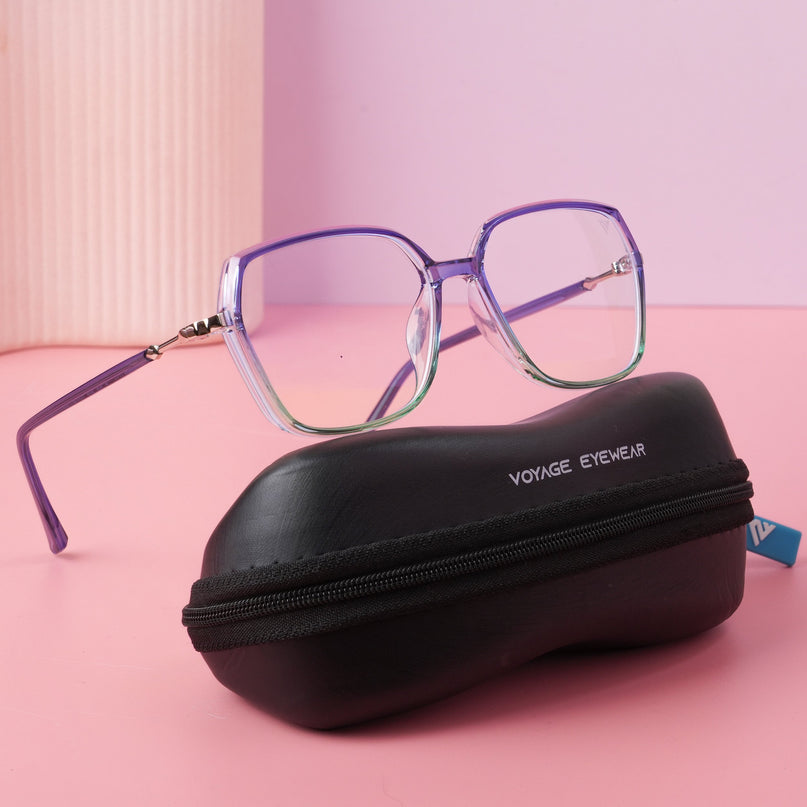 Voyage Glam Blue & Green Square Eyeglasses for Men & Women - MG4688-C3