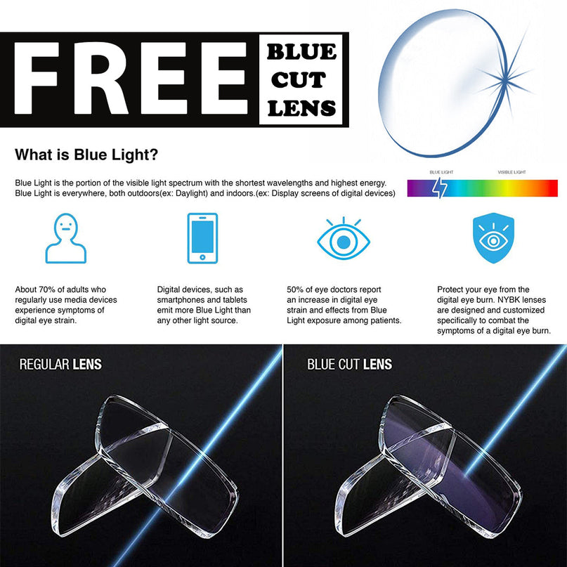 Voyage Glam Blue & Green Square Eyeglasses for Men & Women - MG4688-C3