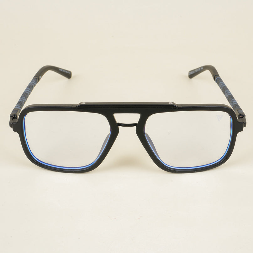 Voyage Matt Black Wayfarer Eyeglasses for Men & Women - MG5277-C1