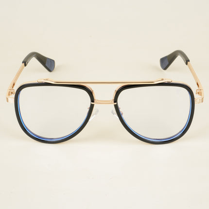 Voyage Black & Golden Wayfarer Eyeglasses for Men & Women - MG5275-C2