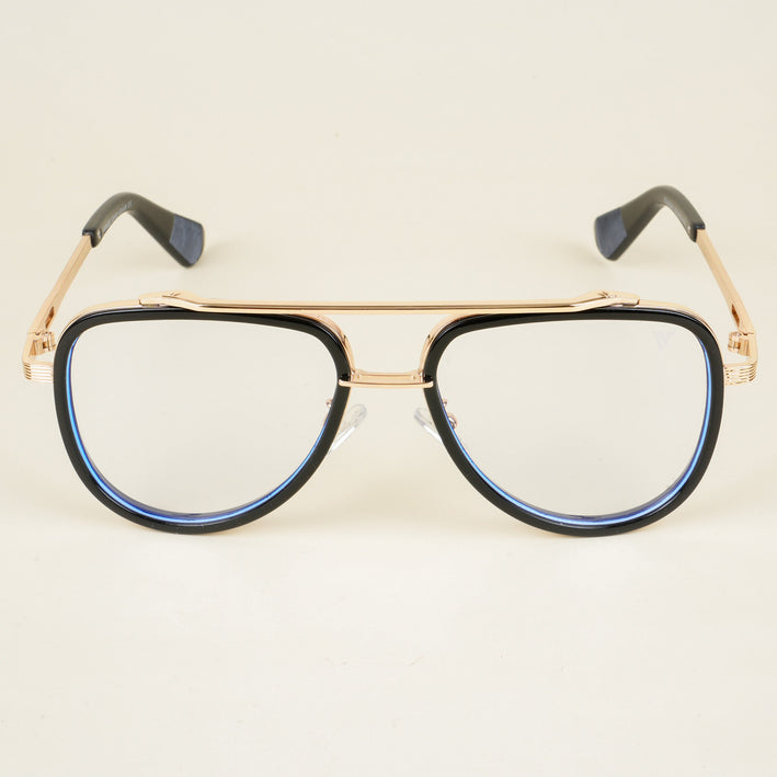 Voyage Black & Golden Wayfarer Eyeglasses for Men & Women - MG5275-C2