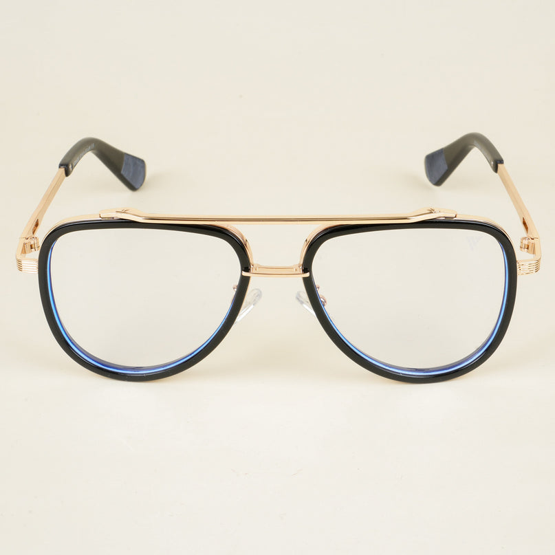 Voyage Black & Golden Wayfarer Eyeglasses for Men & Women - MG5275-C2