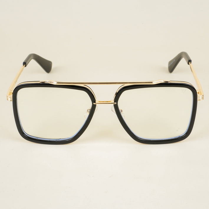 Voyage Black & Golden Wayfarer Eyeglasses for Men & Women - MG5215-C2