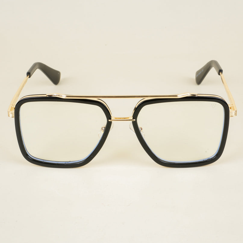 Voyage Black & Golden Wayfarer Eyeglasses for Men & Women - MG5215-C2