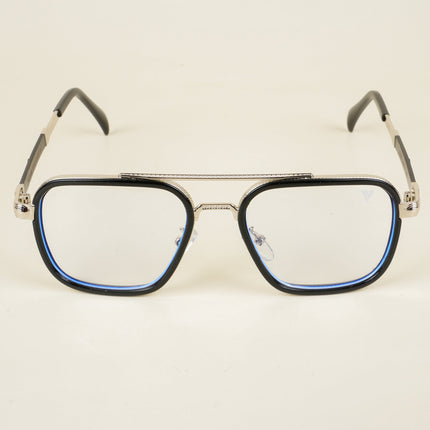 Voyage Black & Silver Wayfarer Eyeglasses for Men & Women - MG5273-C3