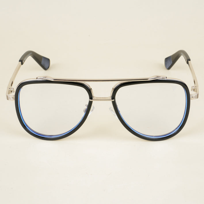Voyage Black & Silver Wayfarer Eyeglasses for Men & Women - MG5276-C3