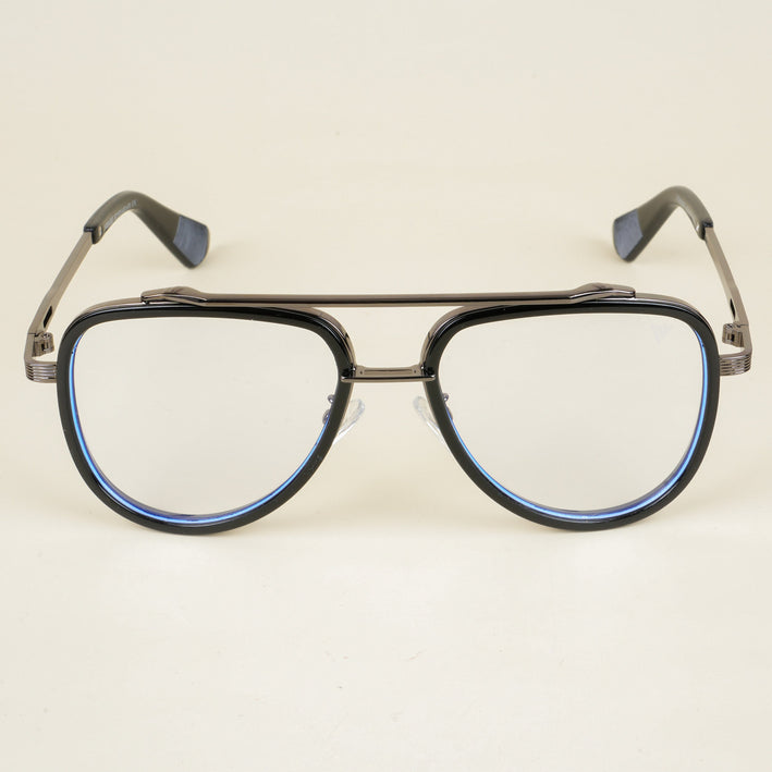 Voyage Black & Grey Wayfarer Eyeglasses for Men & Women - MG5274-C1