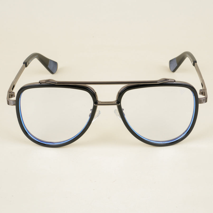 Voyage Black & Grey Wayfarer Eyeglasses for Men & Women - MG5274-C1