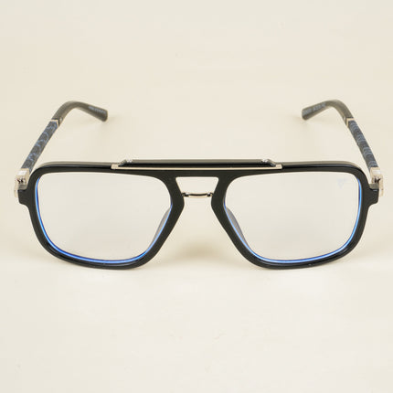 Voyage Shine Black & Silver Wayfarer Eyeglasses for Men & Women - MG5279-C3