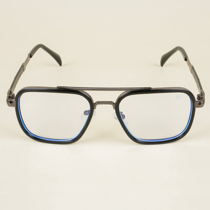 Voyage Black & Grey Wayfarer Eyeglasses for Men & Women - MG5271-C1