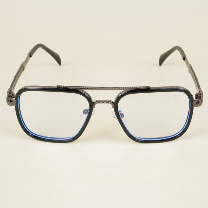Voyage Black & Grey Wayfarer Eyeglasses for Men & Women - MG5271-C1