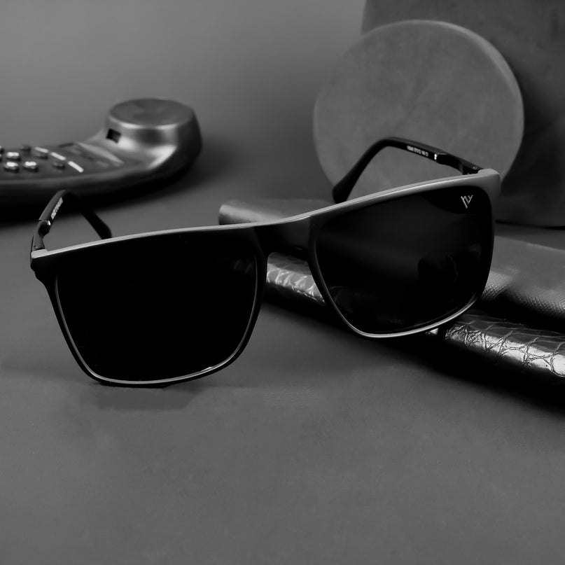 Wayfarer Polarized Sunglasses (Black Lens | Matt Black Frame - PMG5045)