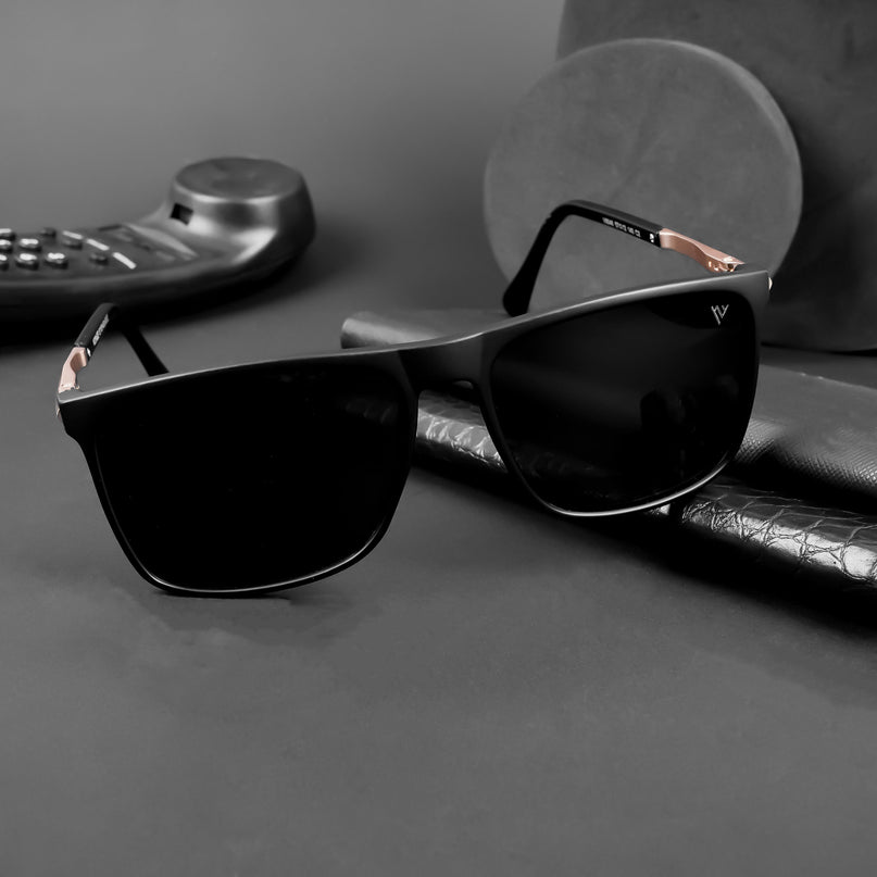Wayfarer Polarized Sunglasses (Black Lens | Matt Black Frame - PMG5046)