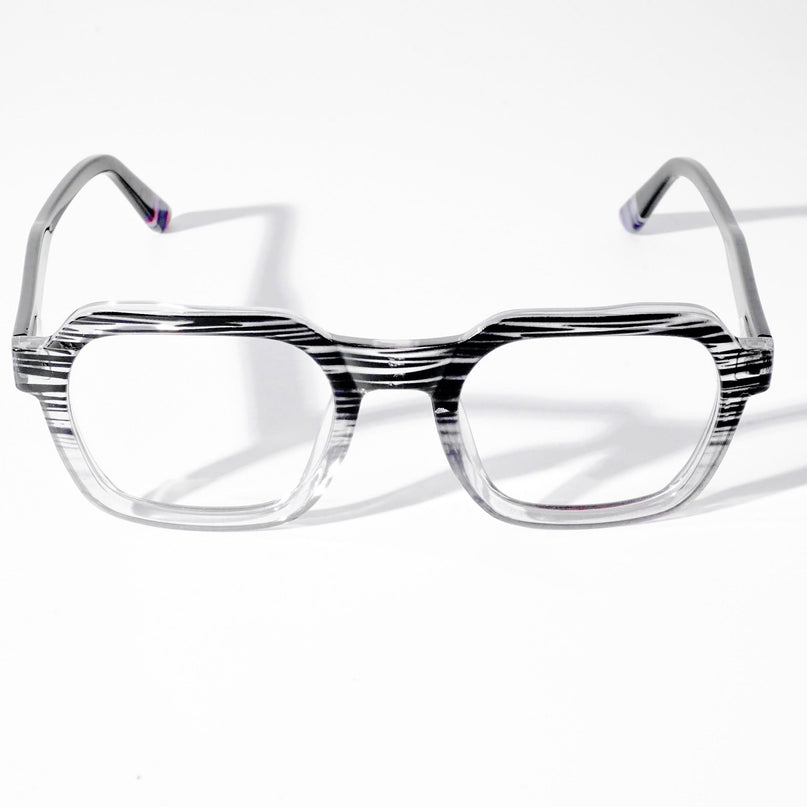 EyeJack Astra Black & Grey Square Eyeglasses for Men & Women (TR6603CL89-C5)
