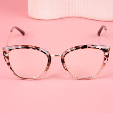 Voyage Glam Demi Brown & Golden Cateye Eyeglasses for Women - MG5227-C5