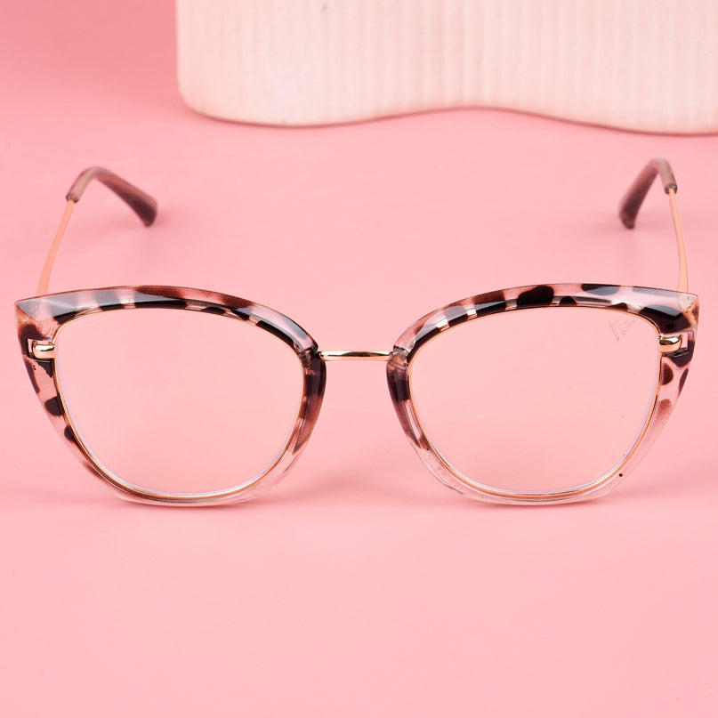 Voyage Glam Demi Brown & Golden Cateye Eyeglasses for Women - MG5227-C5