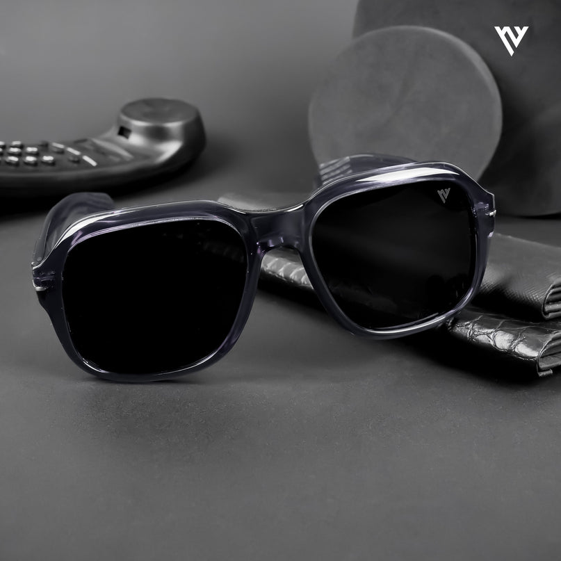 Wayfarer Polarized Sunglasses (Black Lens | Purple Frame - PMG4990)