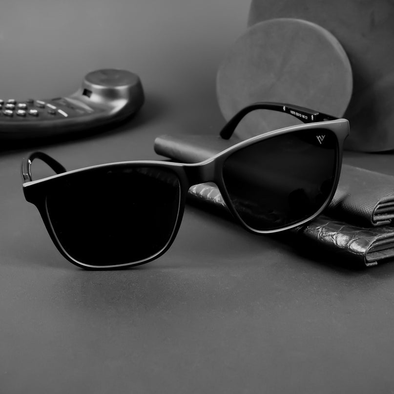 Wayfarer Polarized Sunglasses (Black Lens | Matt Black Frame - PMG5057)