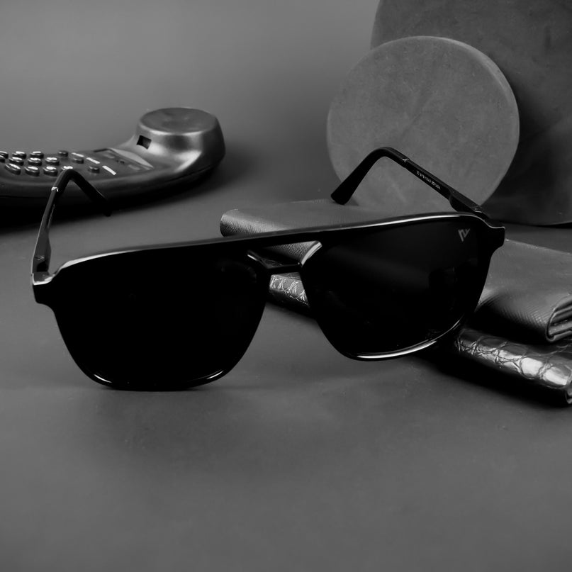 Nexus | Wayfarer Polarized Sunglasses (Black Lens | Shine Black Frame - PMG5052)